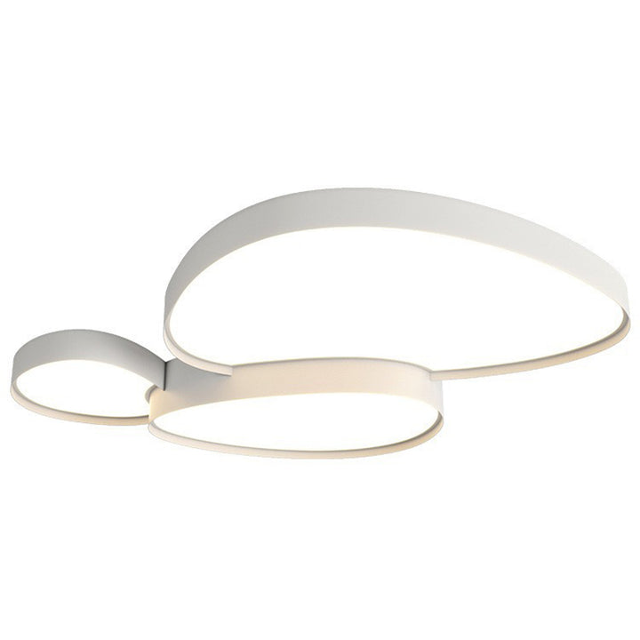 Moderne schlichte LED-Deckenleuchte aus Acryl und Eisen in Kieselstein-Optik für das Wohnzimmer 