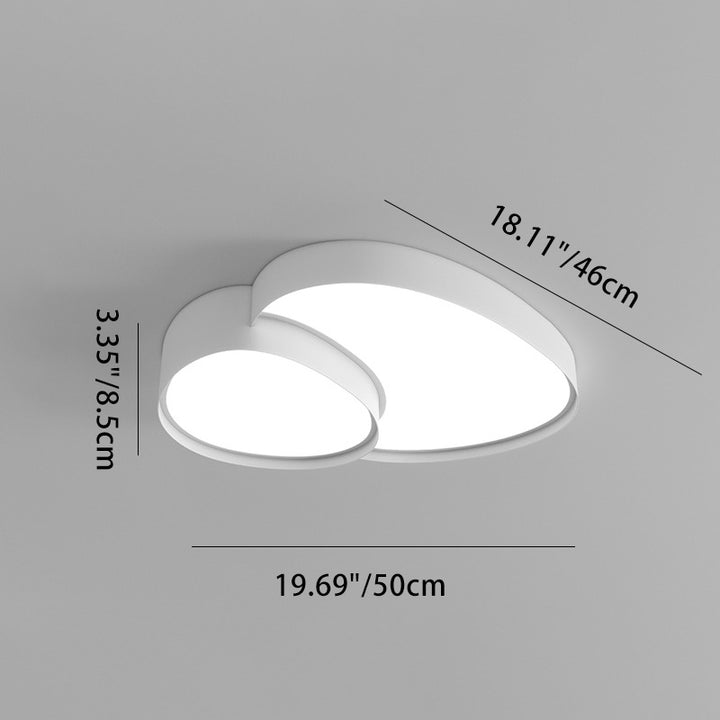 Moderne schlichte LED-Deckenleuchte aus Acryl und Eisen in Kieselstein-Optik für das Wohnzimmer 