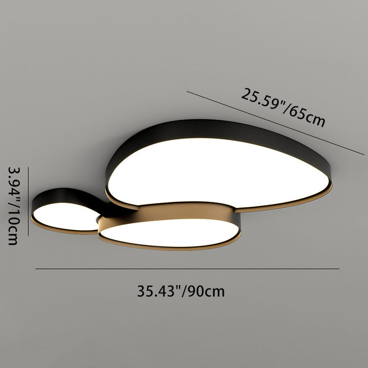 Moderne schlichte LED-Deckenleuchte aus Acryl und Eisen in Kieselstein-Optik für das Wohnzimmer 