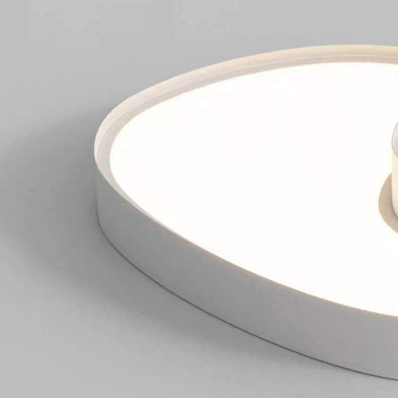 Moderne schlichte LED-Deckenleuchte aus Acryl und Eisen in Kieselstein-Optik für das Wohnzimmer 