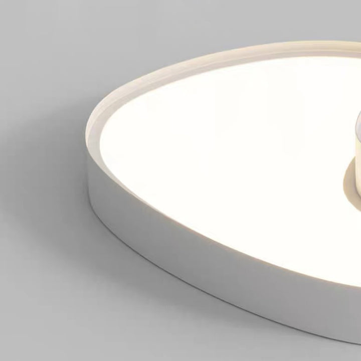 Moderne schlichte LED-Deckenleuchte aus Acryl und Eisen in Kieselstein-Optik für das Wohnzimmer 