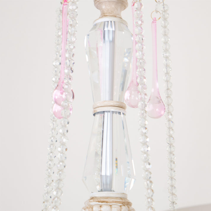 Chandelier à 5 lumières avec cristal en forme de rose traditionnelle française pour salon 
