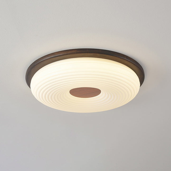 Plafonnier LED en bois massif nordique contemporain avec abat-jour en acrylique en forme de nuage pour chambre 