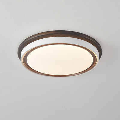 Luz de techo LED empotrada redonda geométrica minimalista moderna de acrílico con acabado de madera para dormitorio 