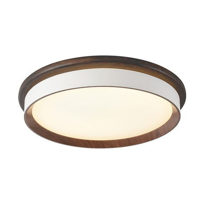 Luz de techo LED empotrada redonda geométrica minimalista moderna de acrílico con acabado de madera para dormitorio 