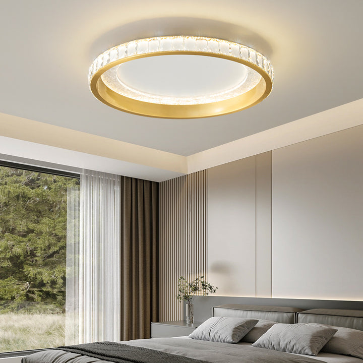 Moderne Luxus Aluminium Kristall Sternenhimmel Acryl Runde LED Deckenleuchte für Schlafzimmer 
