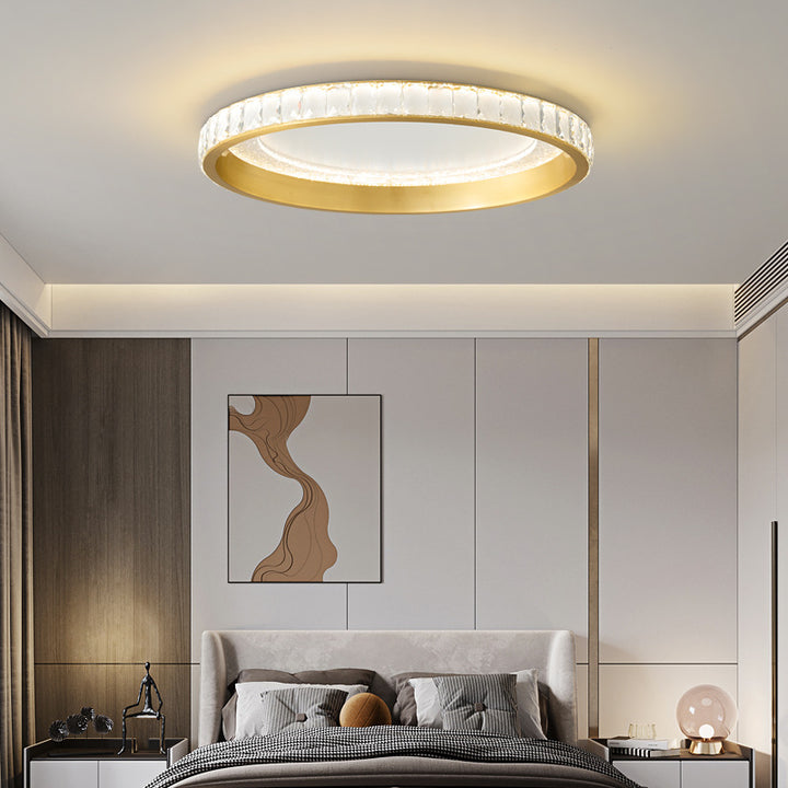 Moderne Luxus Aluminium Kristall Sternenhimmel Acryl Runde LED Deckenleuchte für Schlafzimmer 