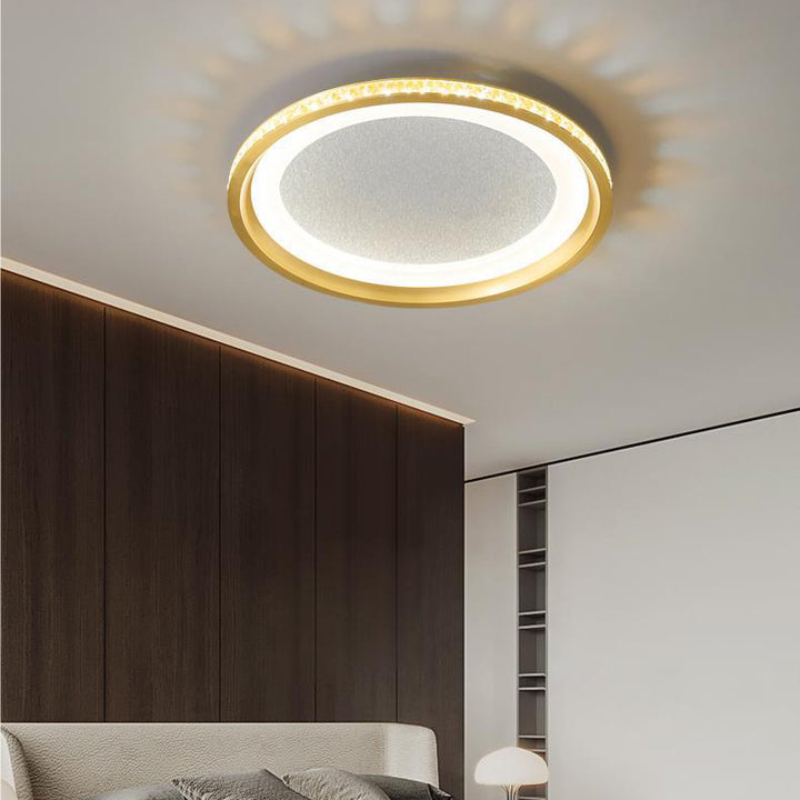 Moderne Luxus Aluminium Kristall Sternenhimmel Acryl Runde LED Deckenleuchte für Schlafzimmer 