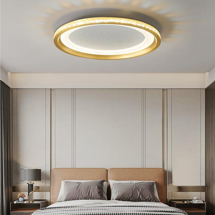 Moderne Luxus Aluminium Kristall Sternenhimmel Acryl Runde LED Deckenleuchte für Schlafzimmer 