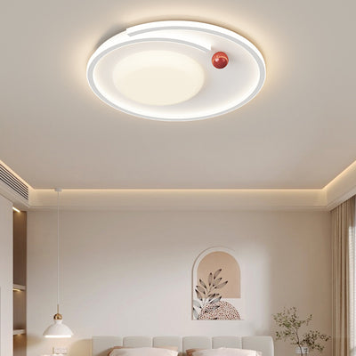Contemporary Simplicity Round Iron Acrylic LED Flush Mount Ceiling Light For Bedroom