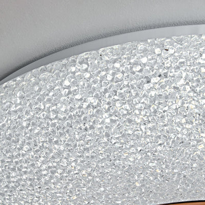Contemporary Luxury Dazzling Crystal Sand Acrylic Geometric Ring LED Flush Mount Ceiling Light For Bedroom