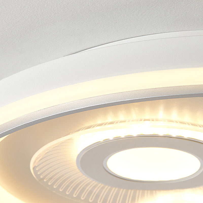 Contemporary Simplicity Iron Acrylic Geometric Round LED Flush Mount Ceiling Light For Bedroom