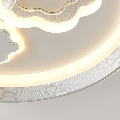 Contemporary Simplicity Iron Acrylic Geometric Round LED Flush Mount Ceiling Light For Bedroom