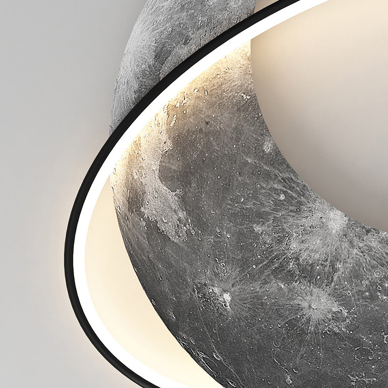 Contemporary Creative Planet Aluminum Acrylic LED Flush Mount Ceiling Light For Bedroom