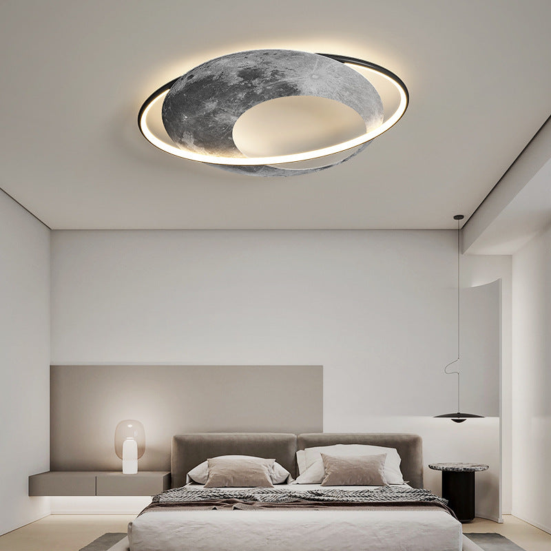 Contemporary Creative Planet Aluminum Acrylic LED Flush Mount Ceiling Light For Bedroom