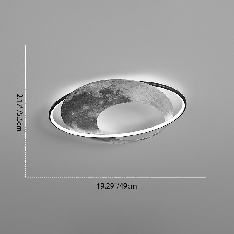 Contemporary Creative Planet Aluminum Acrylic LED Flush Mount Ceiling Light For Bedroom