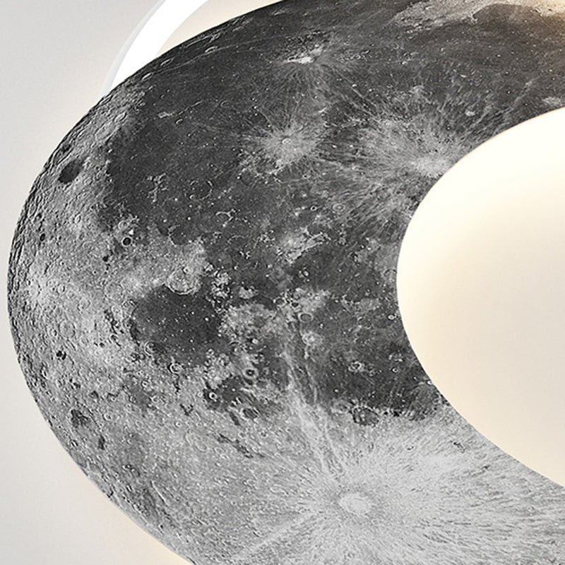 Contemporary Creative Planet Aluminum Acrylic LED Flush Mount Ceiling Light For Bedroom