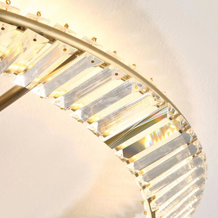 Lustre à LED encastré en cristal contemporain de luxe pour chambre à coucher 
