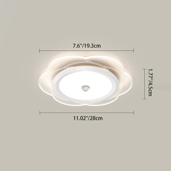 Plafonnier LED en fer et aluminium avec abat-jour en acrylique pour salon, simplicité contemporaine 