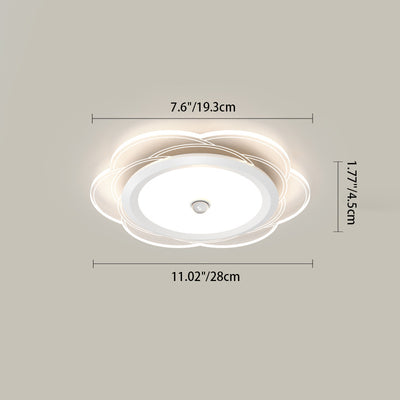 Contemporary Simplicity Iron Aluminum Flower Acrylic Shade LED Flush Mount Ceiling Light For Living Room