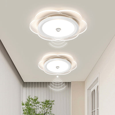Contemporary Simplicity Iron Aluminum Flower Acrylic Shade LED Flush Mount Ceiling Light For Living Room