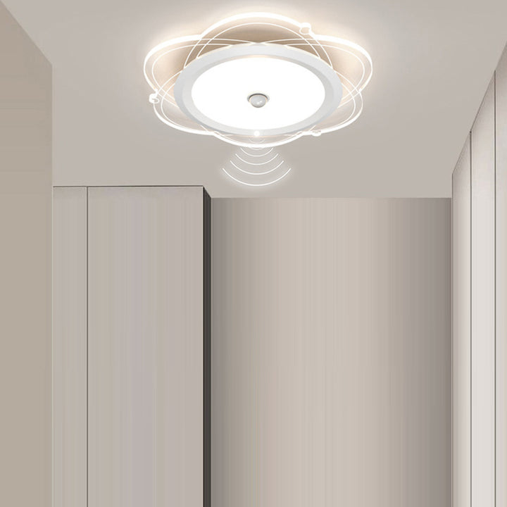Plafonnier LED en fer et aluminium avec abat-jour en acrylique pour salon, simplicité contemporaine 