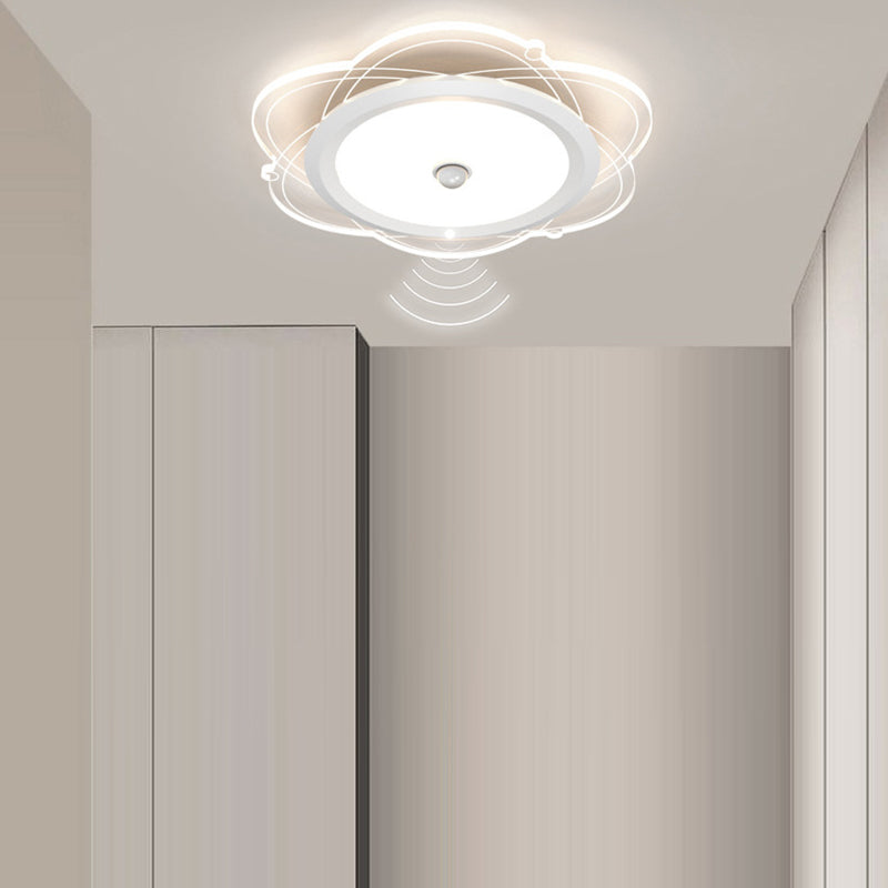 Contemporary Simplicity Iron Aluminum Flower Acrylic Shade LED Flush Mount Ceiling Light For Living Room