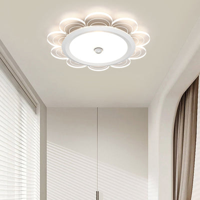 Contemporary Simplicity Iron Aluminum Flower Acrylic Shade LED Flush Mount Ceiling Light For Living Room