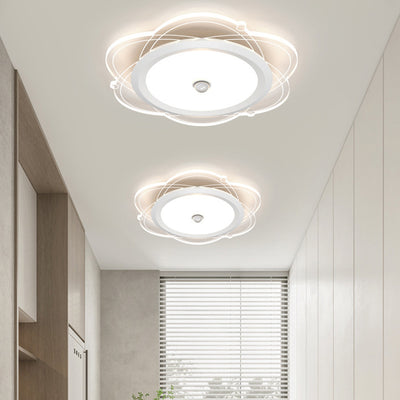 Contemporary Simplicity Iron Aluminum Flower Acrylic Shade LED Flush Mount Ceiling Light For Living Room