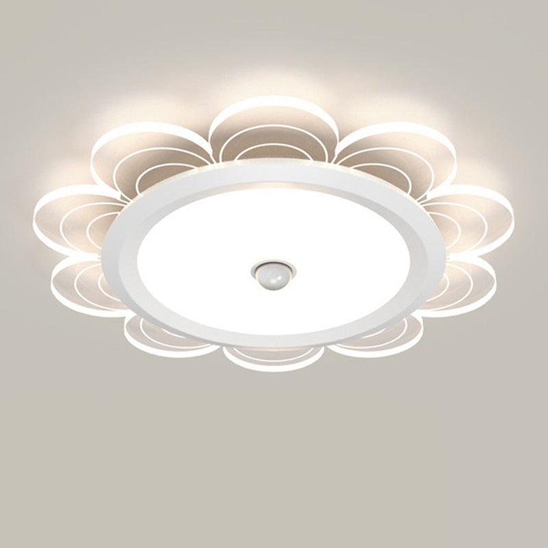 Plafonnier LED en fer et aluminium avec abat-jour en acrylique pour salon, simplicité contemporaine 