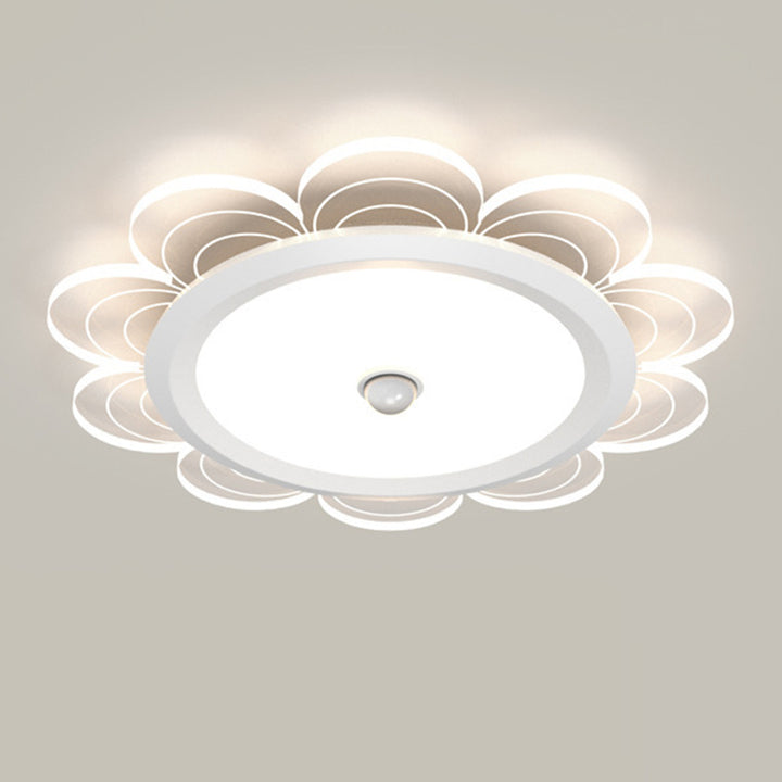 Plafonnier LED en fer et aluminium avec abat-jour en acrylique pour salon, simplicité contemporaine 