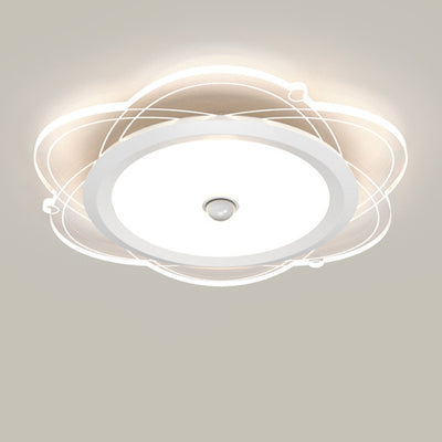Contemporary Simplicity Iron Aluminum Flower Acrylic Shade LED Flush Mount Ceiling Light For Living Room