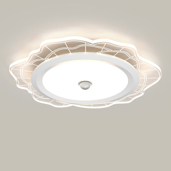 Plafonnier LED en fer et aluminium avec abat-jour en acrylique pour salon, simplicité contemporaine 