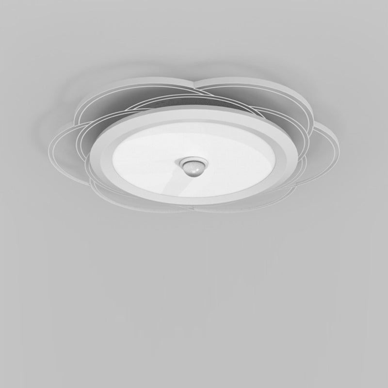 Plafonnier LED en fer et aluminium avec abat-jour en acrylique pour salon, simplicité contemporaine 