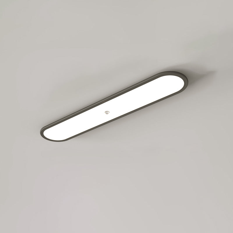 Modern Minimalist Iron Aluminum Geometric Ellipse Acrylic Shade LED Flush Mount Ceiling Light For Living Room