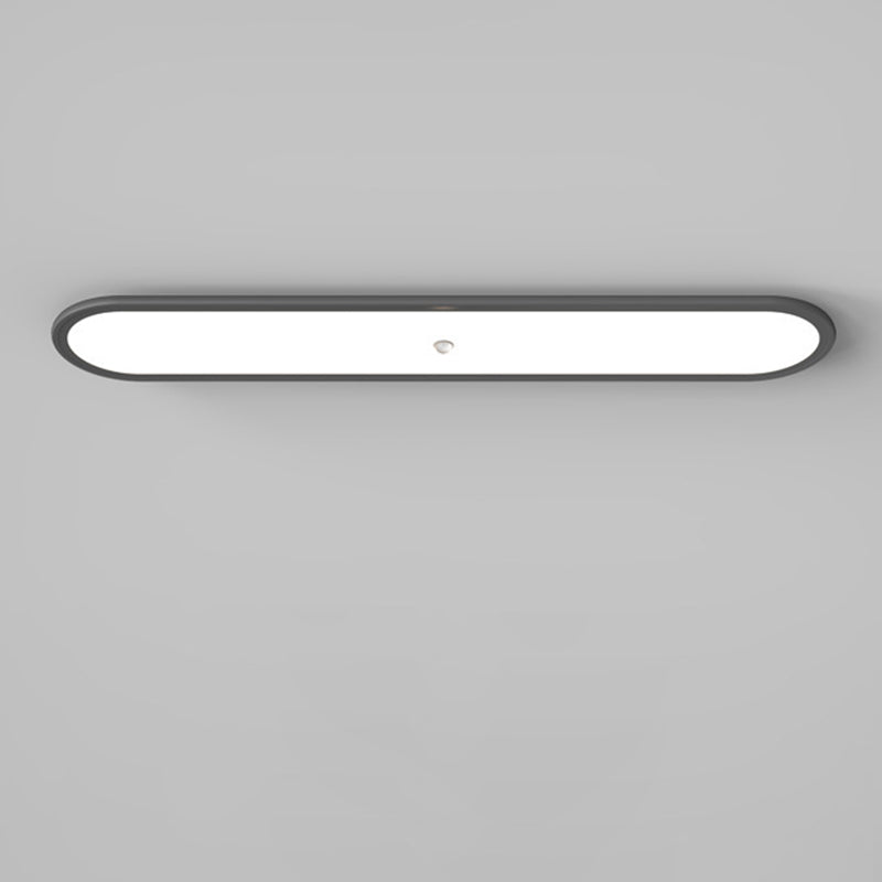 Modern Minimalist Iron Aluminum Geometric Ellipse Acrylic Shade LED Flush Mount Ceiling Light For Living Room