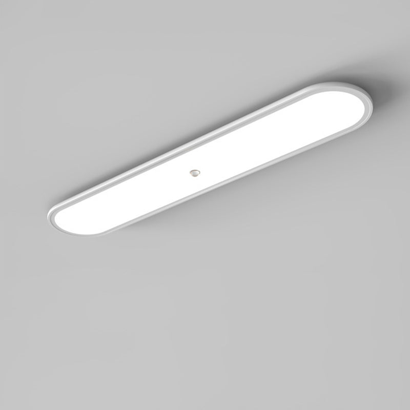 Modern Minimalist Iron Aluminum Geometric Ellipse Acrylic Shade LED Flush Mount Ceiling Light For Living Room