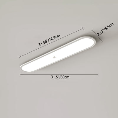 Modern Minimalist Iron Aluminum Geometric Ellipse Acrylic Shade LED Flush Mount Ceiling Light For Living Room