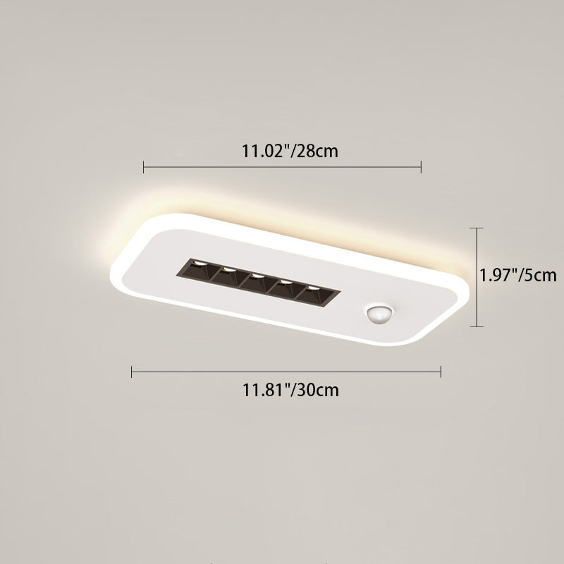 Plafonnier LED à montage affleurant avec abat-jour carré en fer et acrylique de simplicité contemporaine pour salon 