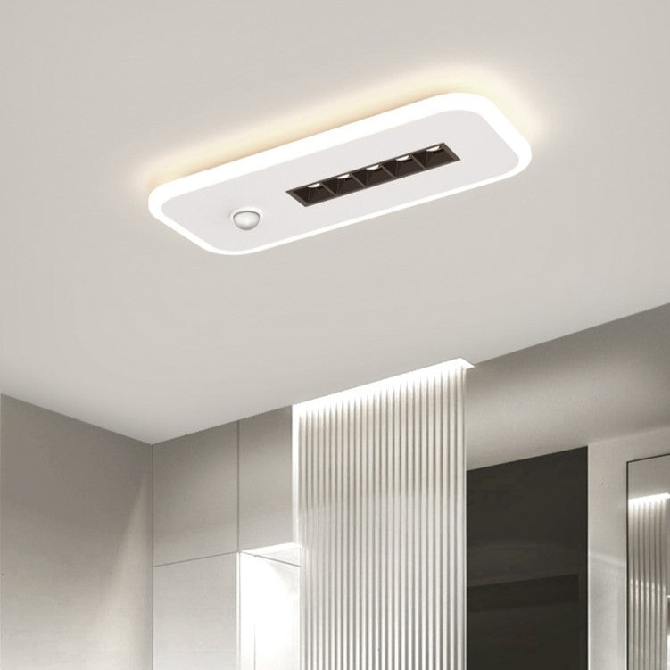 Contemporary Simplicity Iron Acrylic Square Shade LED Flush Mount Ceiling Light For Living Room