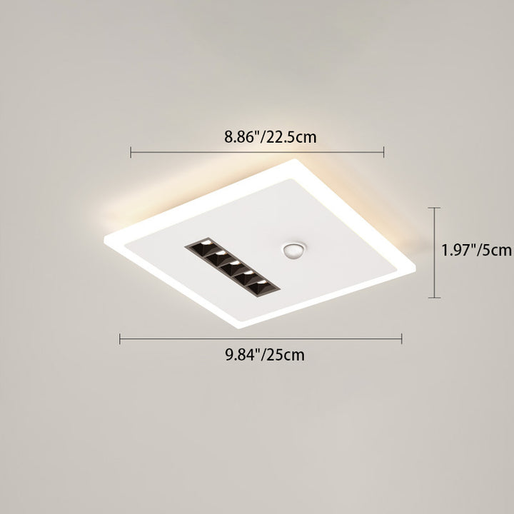 Contemporary Simplicity Iron Acrylic Square Shade LED Flush Mount Ceiling Light For Living Room