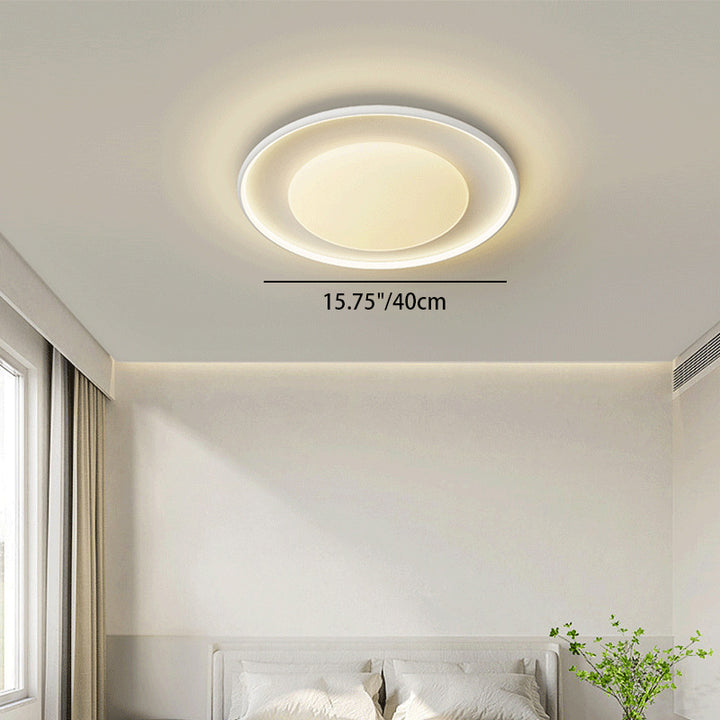 Plafonnier LED rond en acrylique minimaliste moderne en fer et aluminium pour chambre à coucher 
