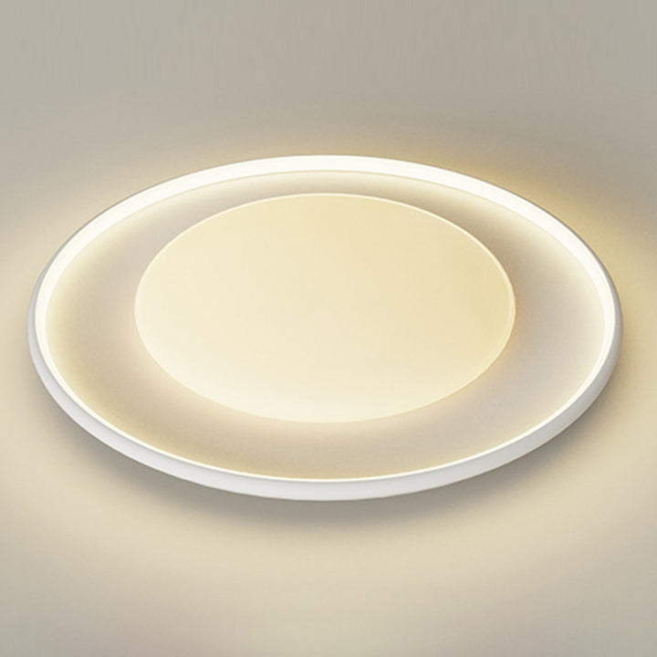 Plafonnier LED rond en acrylique minimaliste moderne en fer et aluminium pour chambre à coucher 