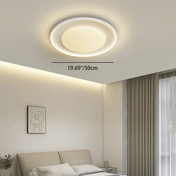 Plafonnier LED rond en acrylique minimaliste moderne en fer et aluminium pour chambre à coucher 