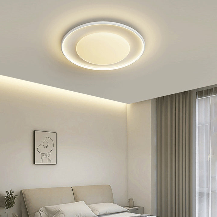 Plafonnier LED rond en acrylique minimaliste moderne en fer et aluminium pour chambre à coucher 