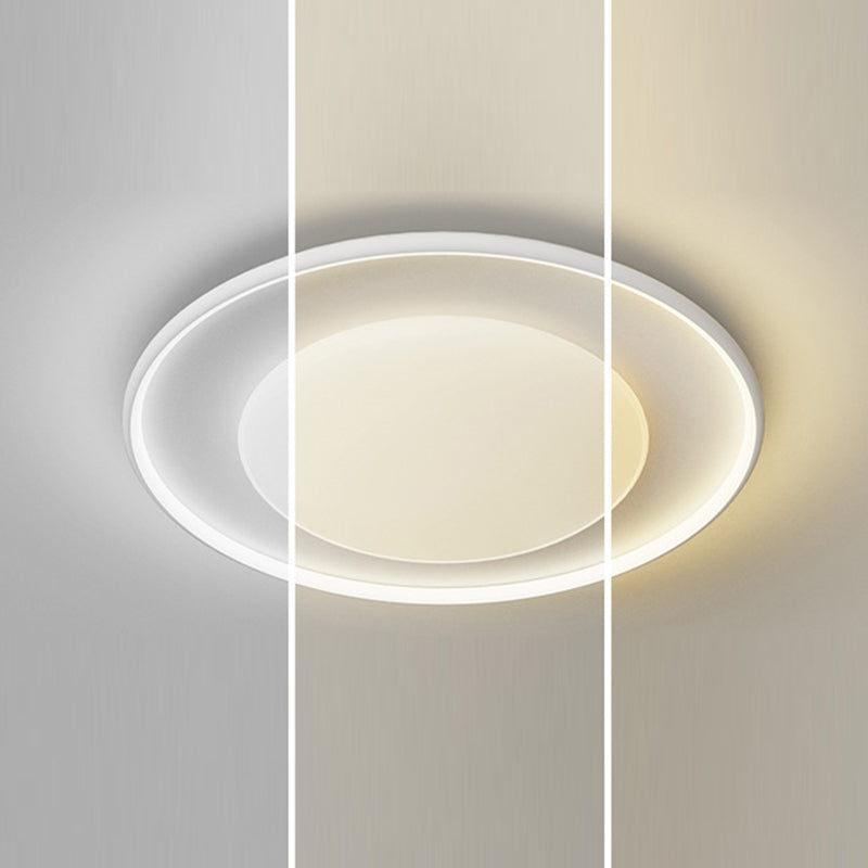 Plafonnier LED rond en acrylique minimaliste moderne en fer et aluminium pour chambre à coucher 