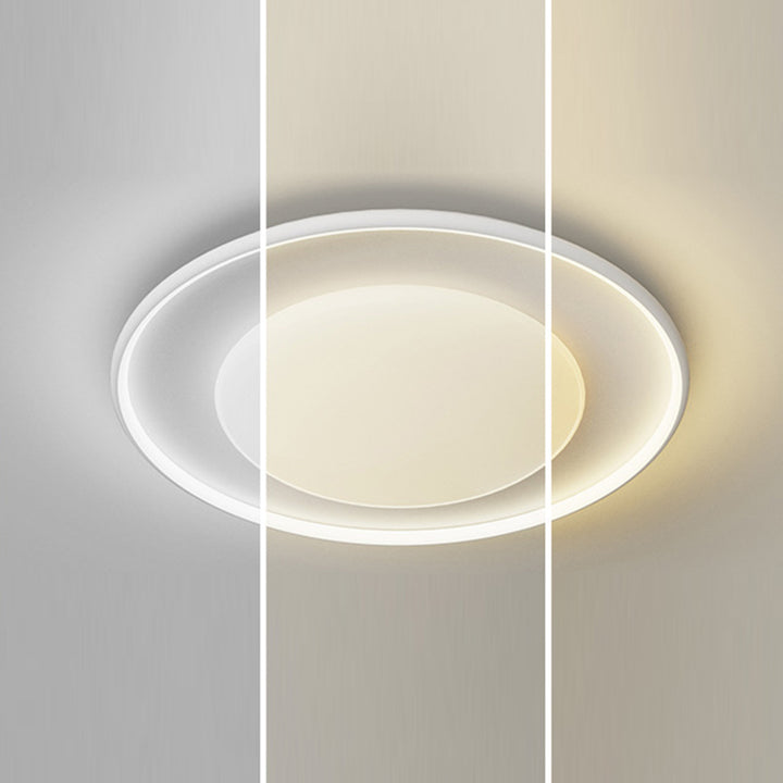 Plafonnier LED rond en acrylique minimaliste moderne en fer et aluminium pour chambre à coucher 