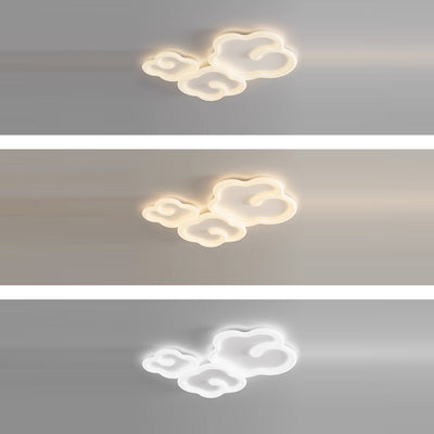 Luz de techo empotrada LED de sombra de nube auspiciosa de hierro PE creativo contemporáneo para sala de estar 