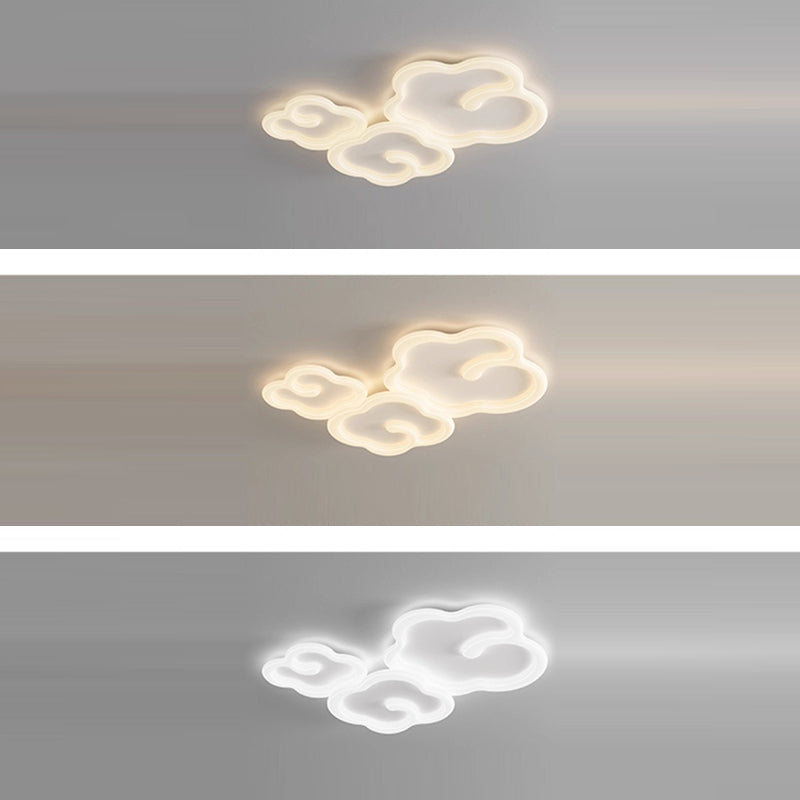 Luz de techo empotrada LED de sombra de nube auspiciosa de hierro PE creativo contemporáneo para sala de estar 