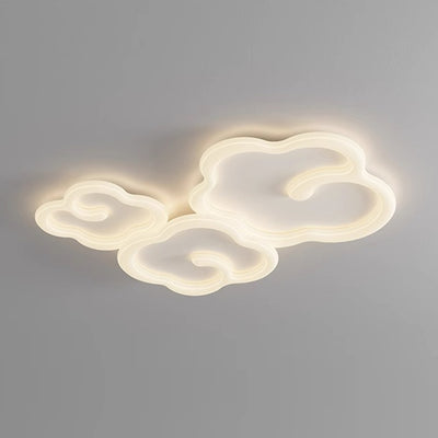 Luz de techo empotrada LED de sombra de nube auspiciosa de hierro PE creativo contemporáneo para sala de estar 